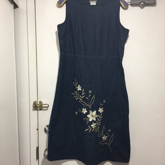 VINTAGE LIZ CLAIBORNE DENIM DRESSES SIZE 14 - Picture 4 of 6